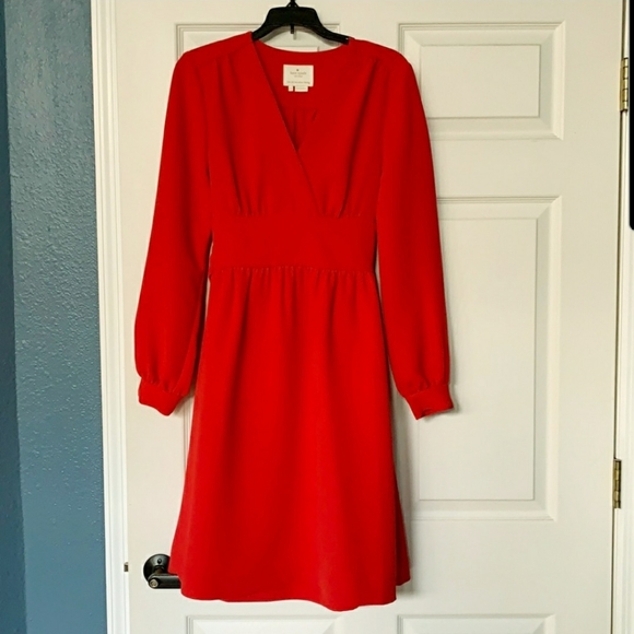 Kate Spade BNWOT Tie Waist Cocktail and Holiday dress. Lollipop Red color - Picture 8 of 12